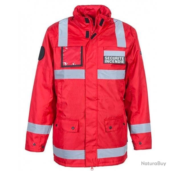 Parka SSIAP rouge bandes rtro