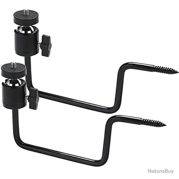 Support pour cam�ra de chasse inclinable 360� � visser directement dans le bois - Deux pi�ces