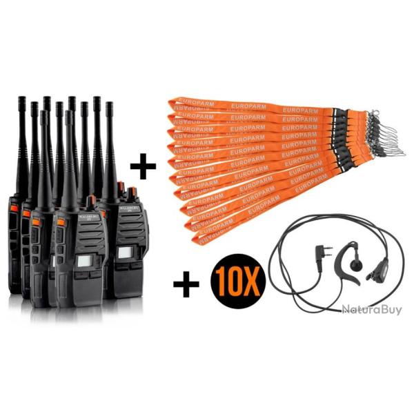 Pack de 10 talkie-Walkie Waldberg P9 pro V2 Noir
