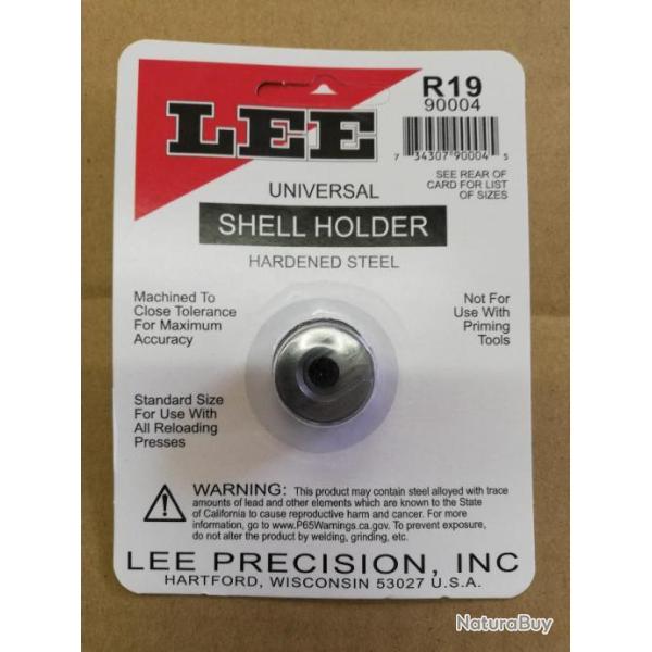 shell holder lee 19 R19 N�19 pour 9mm, 9x19, 38 acp, 38 super auto, 40 s&w, 10 auto, 41 action ex...