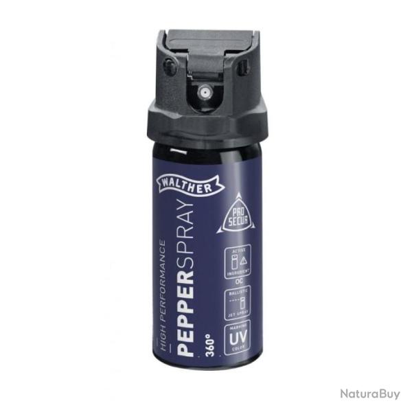 BOMBE PROSECUR 360 BALISTIC GAZ POIVRE 40 ML WALTHER