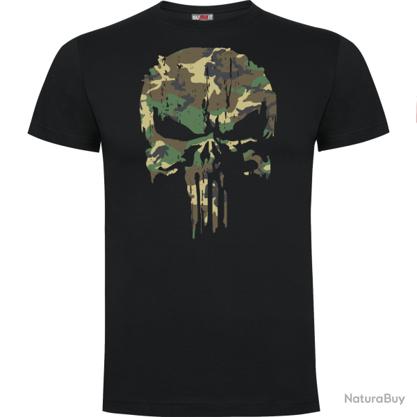 Tee shirt Punisher woodland Couleur Noir