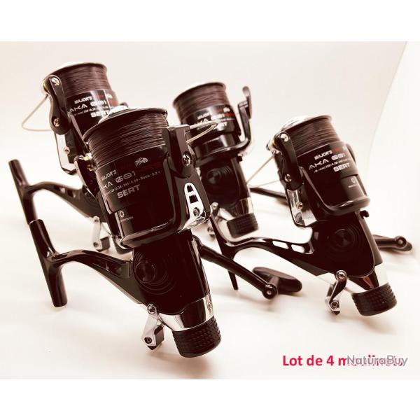 Lot de 4 moulinets carpe d�brayable � frein avant HRS
