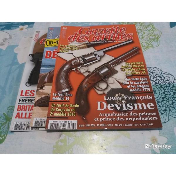 //SUPERBE 3 REVUES GAZETTE DES ARMES -DU  463-A 465- DE -2014