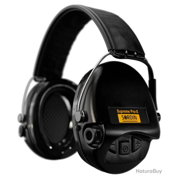 Casque �lectronique sordin supr�me pro-x noir coussinets en gel