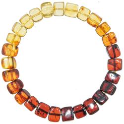 Bracelet en ambre de la mer baltique - Perles cubiques