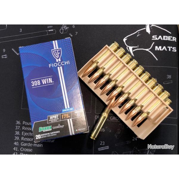 Cartouches FIOCCHI EXACTA 308 WIN 175gr sierra match king X20