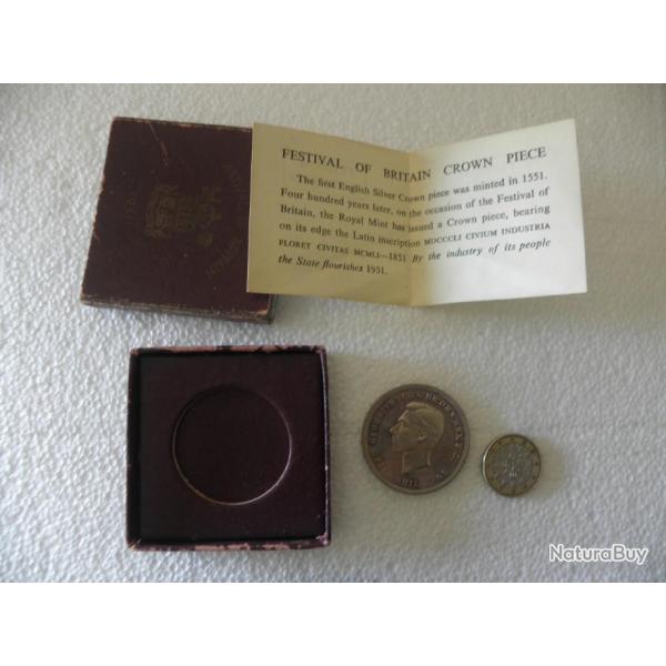 monnaie de Grande-Bretagne festival de Britain 5 shillings 1951 George vi