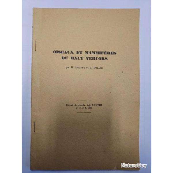 Petit livre (plaquette) oiseaux et mammifres du haut vercors