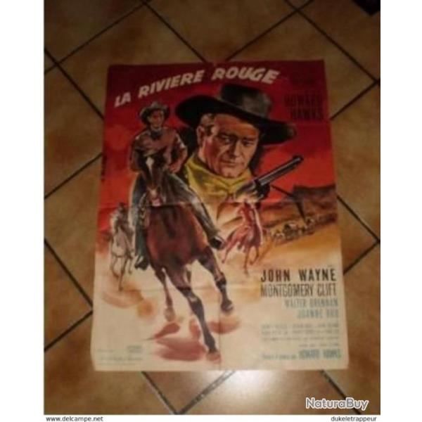 Affiche cin�ma de la "RIVIERE ROUGE" avec John WAYNE ! Collection