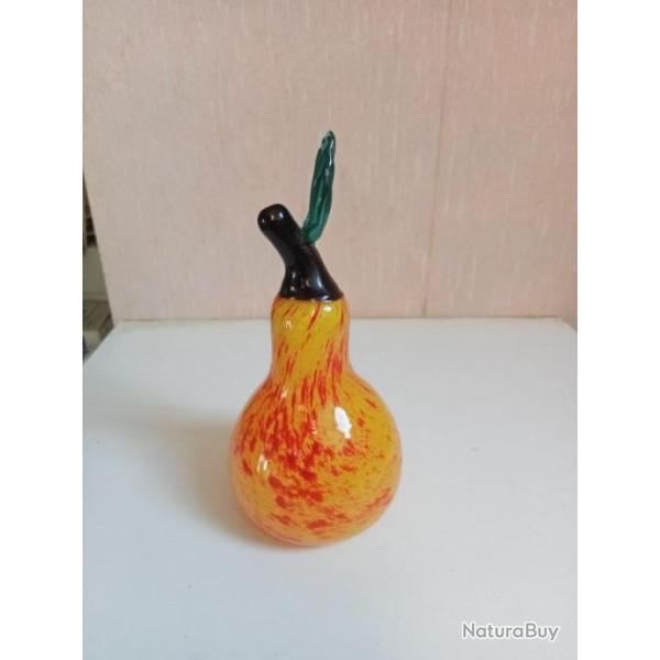 poire en verre soufl� passavant la rocher hauteur 16 cm