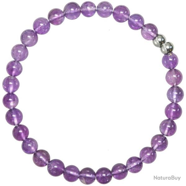 Bracelet en am�thyste - Perles rondes 6 mm