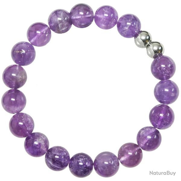 Bracelet en am�thyste - Perles rondes 10 mm