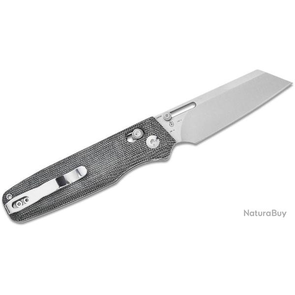 Couteau Kizer Task Clutch Lock Lame Acier 154CM SW Reverse Tanto Manche Micarta IKBS Clip KIV3641C1