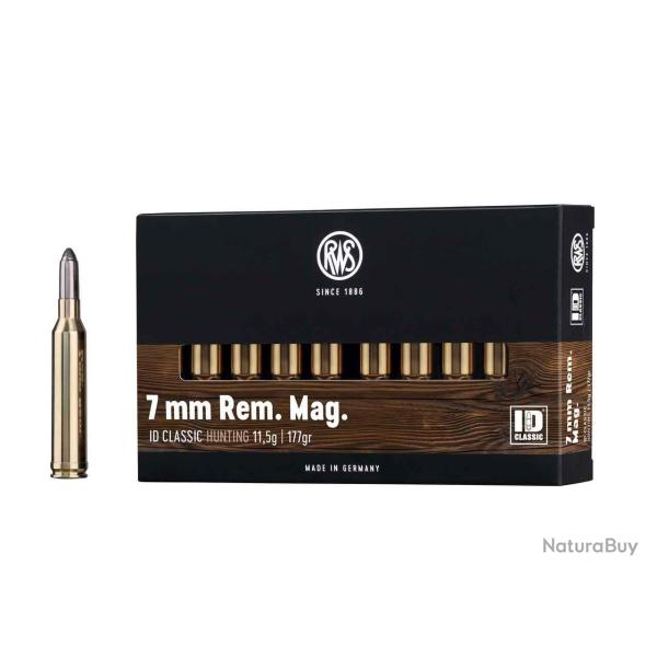 Cartouches RWS 7MM REM MAG ID CLASSIC HUNTING 11.5g / 177gr