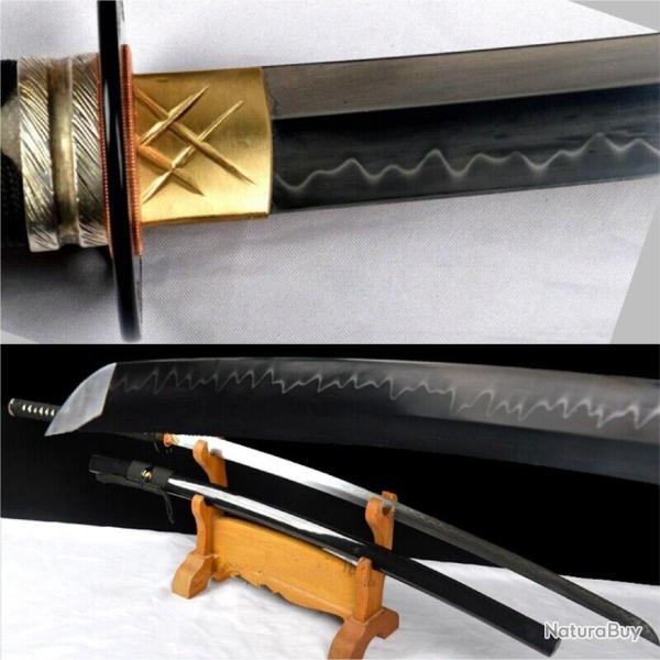 Katana Samurai V�ritable, Acier Forg� 1095, Tranchant Aff�t�, Peau de Raie, Authentique