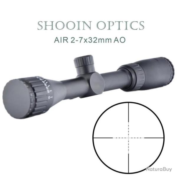 SHOOIN Optics Lunette de Vise 2-7X32 AO Tube 25.4MM - LIVRAISON GRATUITE !!