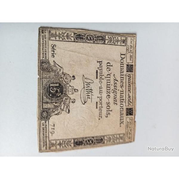 domaines nationaux assignat de quinze-sols