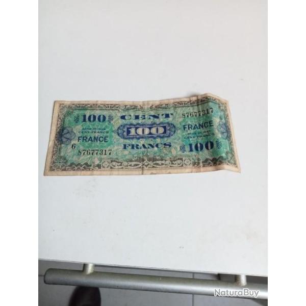 Ancien billet de 100 francs s�rie de 1944 ave petit 6
