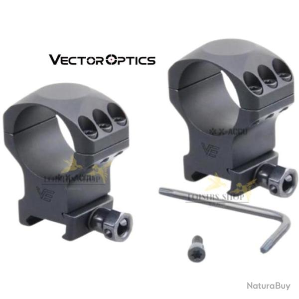 Paire de colliers de montage medium en aluminium rail 21mm picatinny diam�tre 30mm - Vector Optics