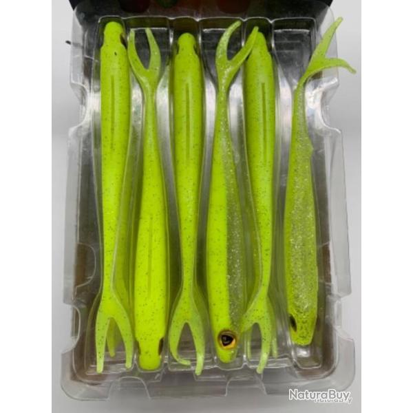 Leurre souple de p�che slick finesse Fox rage chartreuse ayu 20 cm
