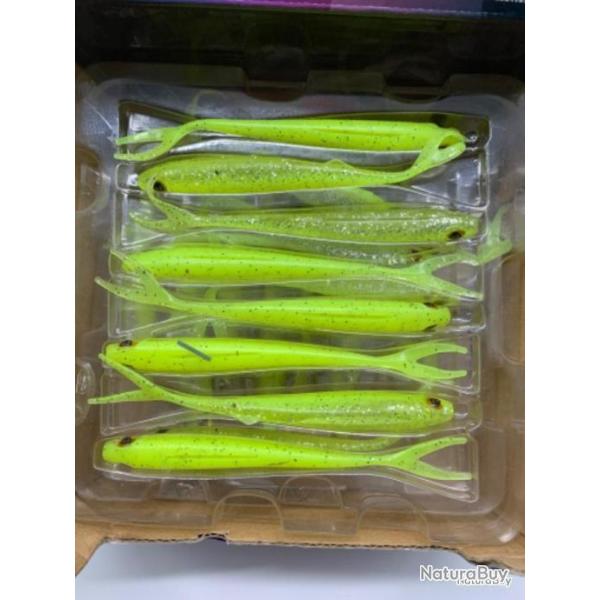 Leurre souple de p�che slick finesse fox rage chartreuse ayu 11cm