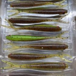 Leurre souple de pêche slick finesse fox rage green pumpkin 9cm