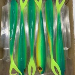 Leurre souple de p&ecirc;che slick finesse Fox rage blue back chartreuse