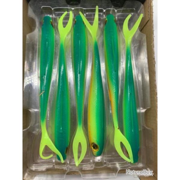 Leurre souple de p�che slick finesse Fox rage blue back chartreuse