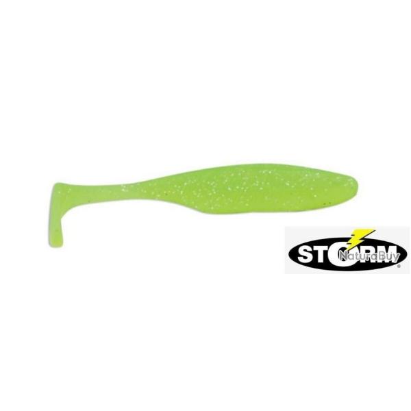 Leurre souple Storm So-Run Superu Shad 4" Bulk Lime Chartreuse par 10