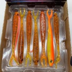 Leurre souple de p&ecirc;che Fox Rage slick fin 13cm tinsel oil