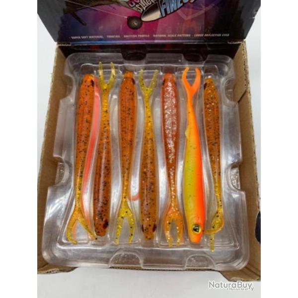Leurre souple de p�che Fox Rage slick fin 13cm tinsel oil