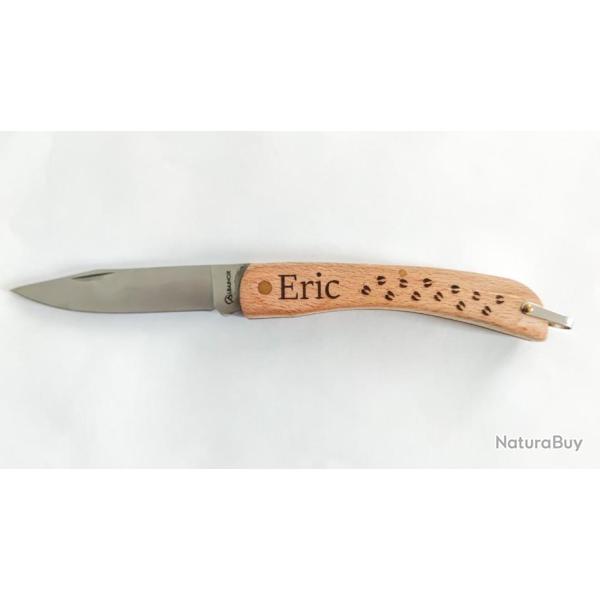 Couteau sanglier personnalis� + pr�nom - Frais de ports offerts