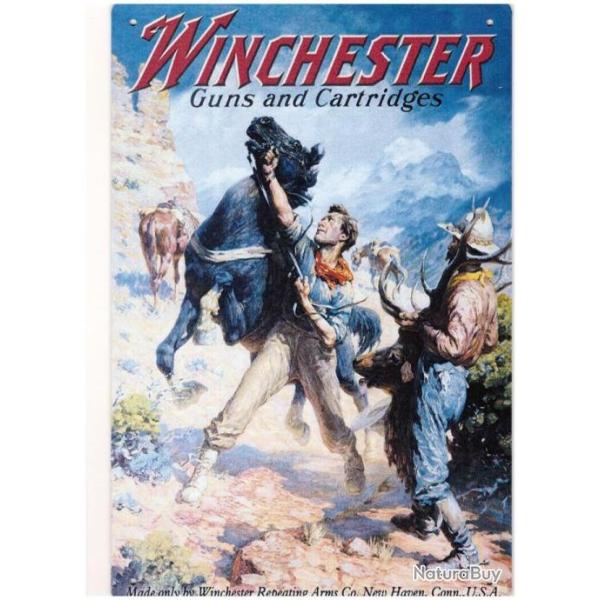 PLAQUE METAL WINCHESTER GUNS AND CARTRIDGES