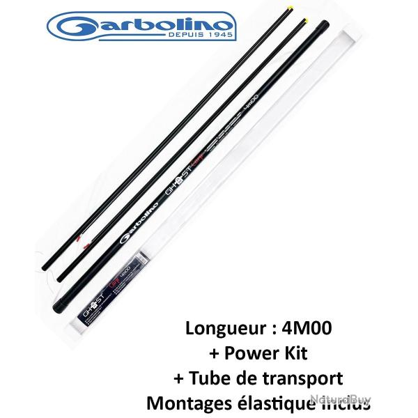 Pack canne emmanchement bordure Carp Garbolino 4m00 + Power kit