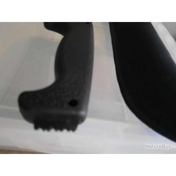 Poignard Gros Couteau Machette Bowie Primitive Lame Acier 3Cr13 Etui Nylon Poignard