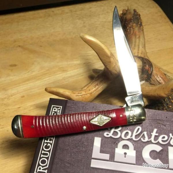 Couteau Rough Ryder Trapper Bolster Lock Manche Os Lame Acier 440 Clip Point RR1960