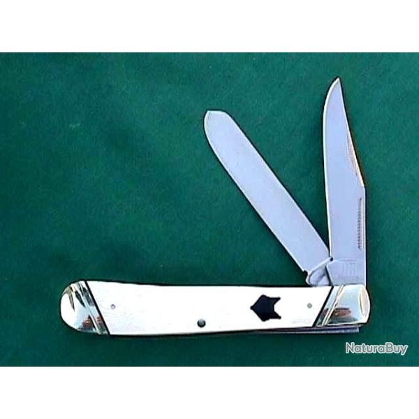 Couteau Rough Ryder Arctic Fox Trapper Manche Micarta Lame Acier 440 Slip Joint RR2542