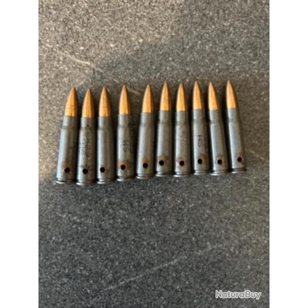 Lot de 10 cartouche neutralis�e 7,62x39 ak47 kalashnikov ak 47