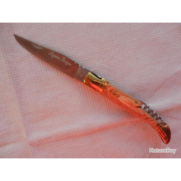 couteau de poche Laguiole Bougna manche bois park�ris� naturel - tire bouchon