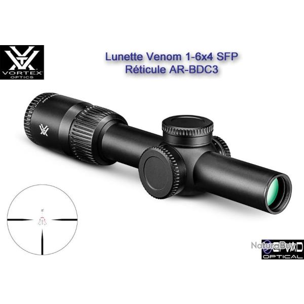 Nouveaut� 2024 !!! Lunette VORTEX Venom 1-6x24 - R�ticule lumineux AR-BDC3