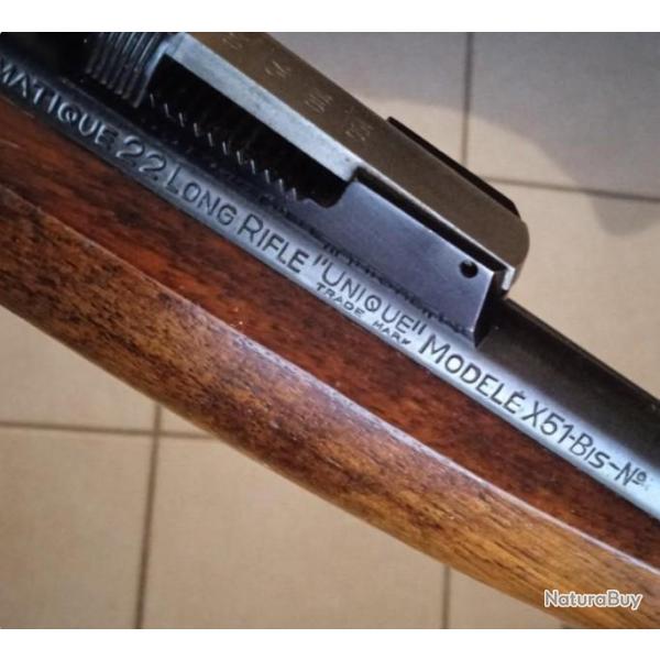Carabine UNIQUE x51 Bis Cal 22LR Cat C (vendu avec document officiel de classement en Cat C)