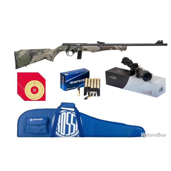 Carabine 8122 22LR - Camo + Fourreau + Lunette 3-9x40 + 50 munitions + 10 cibles
