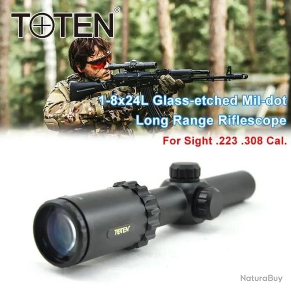 TOTEN Lunette de Vise 1-8x24L paiement en 3 ou 4 fois - LIVRAISON GRATUITE !!