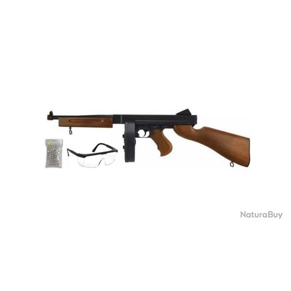 Pack R�plique airsoft D98 Thompson M1A1 Noir et Bois