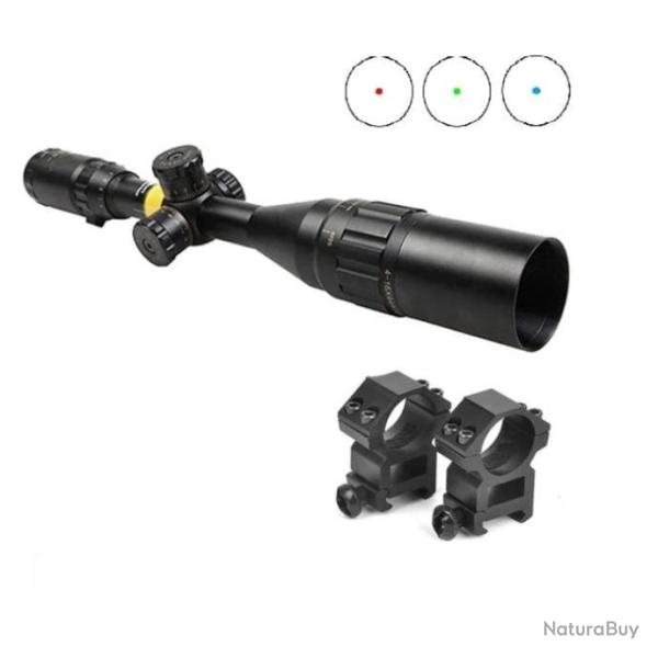 Lunette Tactical Ops 4-16x44 OEYS Illumination Rouge et Verte avec montage