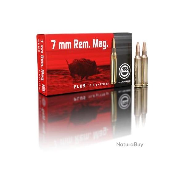 Boite de 20 cartouches Geco Plus Cal.7 mm rem mag, 11 g