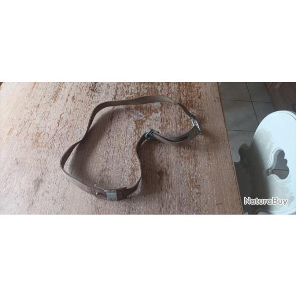 Bretelle cuir Arm�e Fran�aise, WW2, probablement t�l�phoniste. Bon �tat