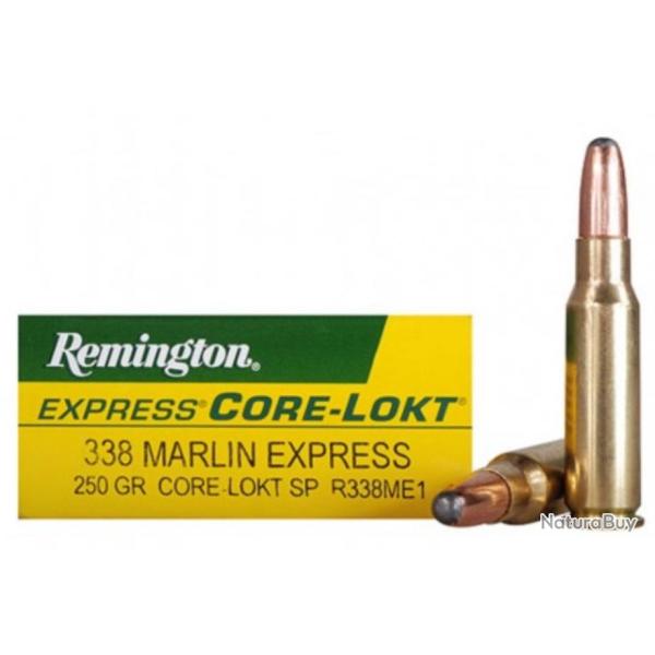 Boite de 20 cartouches 338 Marlin Express 250gr Core-Lokt SP