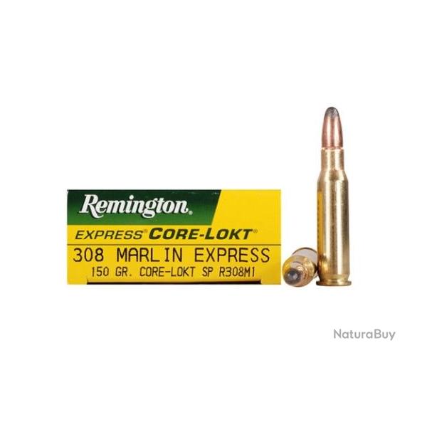 Boite de 20 cartouches 308 Marlin Express 150Gr Core-Lokt sp